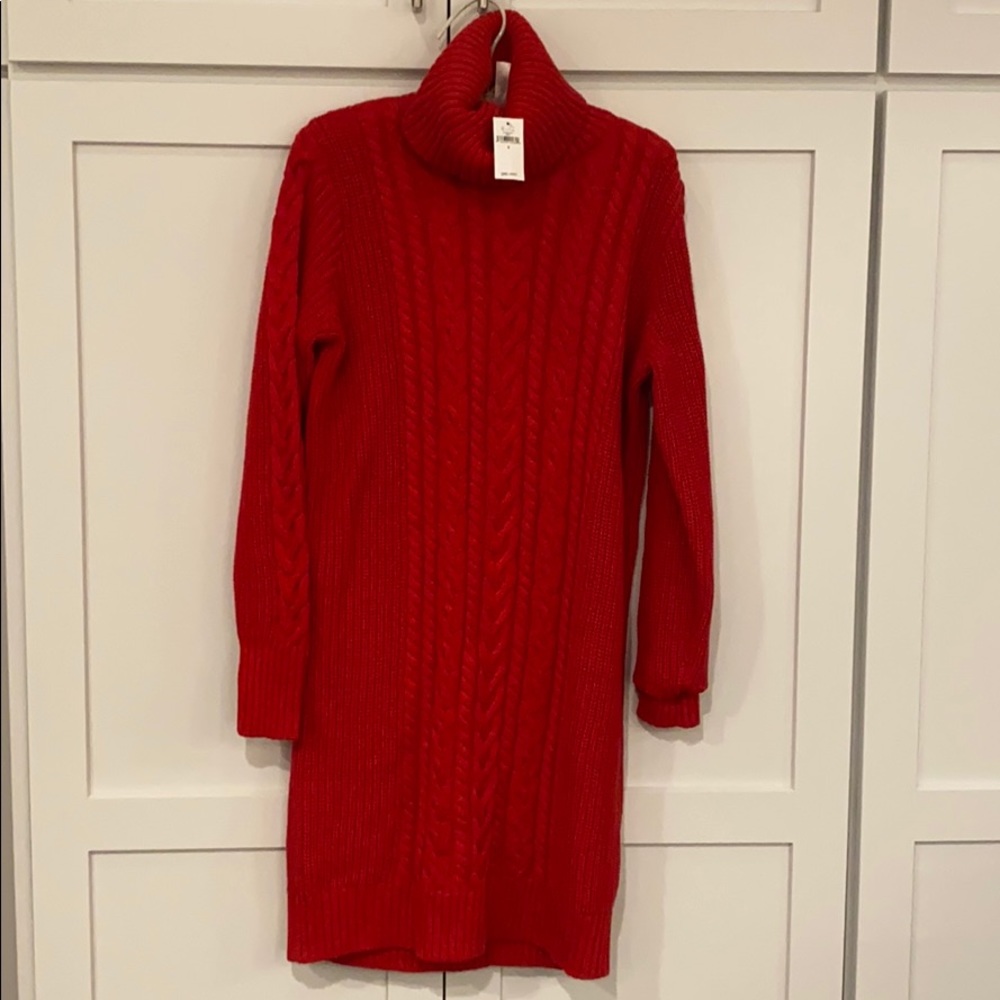 Gap sweater dress- red- size small